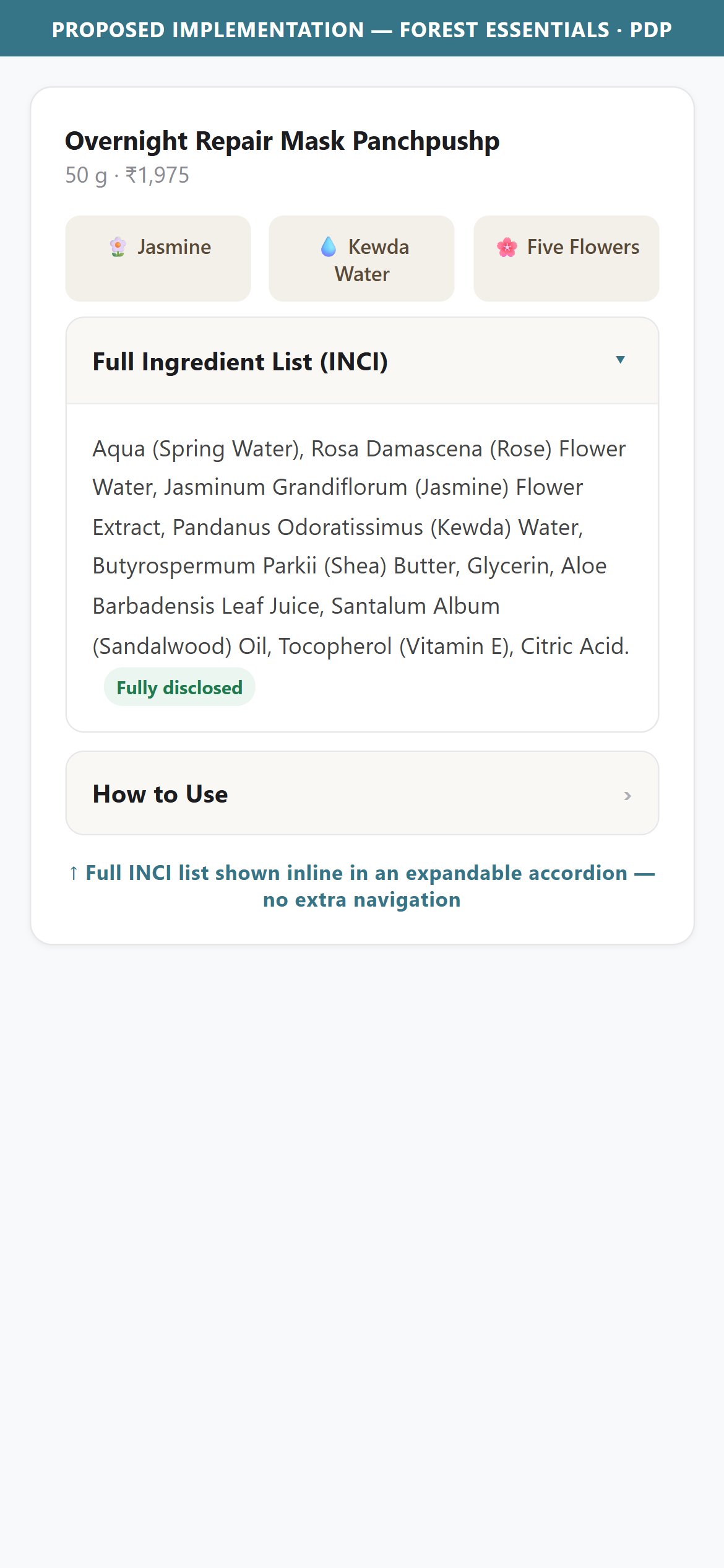 Proposed Implementation — Forest Essentials